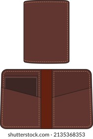 LEATHER WALLET AND PURSE ACCESSORY VECTOR SKETCH