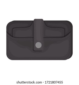 Leather wallet vector icon. Cartoon vector icon isolated on white background.