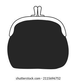 Icono de vector de la cartera de cuero.Icono de vector negro aislado en la cartera de cuero de fondo blanco.