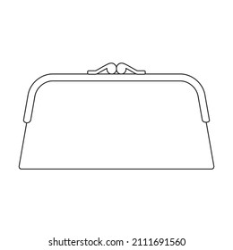 Leather wallet vector icon.Outline vector icon isolated on white background leather wallet.