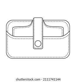 Leather wallet vector icon.Outline vector icon isolated on white background leather wallet.