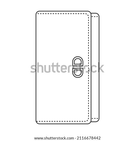 Leather wallet vector icon.Outline vector icon isolated on white background leather wallet.