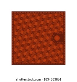 Leather wallet vector with texture. Fashion color illustration.