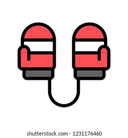 leather warm hand gloves winter filled outline icon editable stroke.