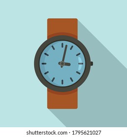 Icono de reparación de reloj de cuero. Ilustración plana del icono del vector de reparación de relojes de cuero para el diseño web