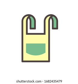 Leather welding apron icon. Also called fire resistant clothing or blacksmith apron. That cover front of body to protect and shields welder or blacksmith from heat, fire, burn and radiation in work.