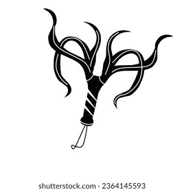 leather whip icon isolated on white