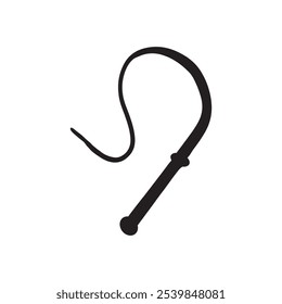 Leather whip silhouette. Leather whip icon vector illustration design.