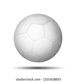 Leather white football. Soccer ball isolated on white background