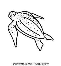 Leatherback sea turtle icon. Hand drawn vector illustration.