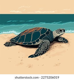 A sea turtle roams leisurely in the vast ocean. AI generative 28821584  Stock Photo at Vecteezy