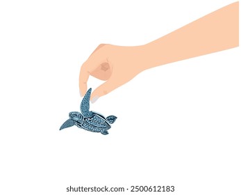 leatherback sea turtle on a white background.