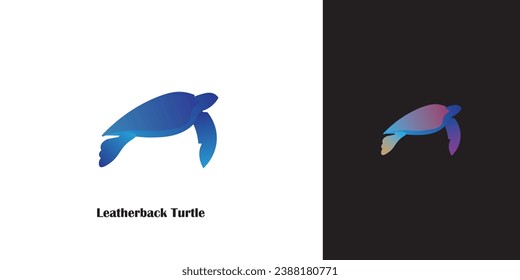 Leatherback turtle logo with minimalistic design,suitable for a marine theme.