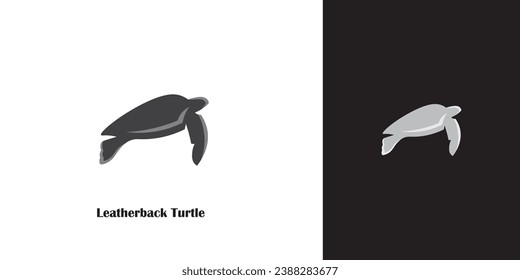 Leatherback turtle logo with minimalistic design,suitable for a marine theme.