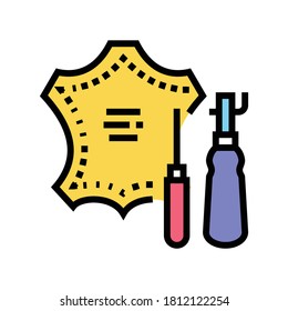 leatherworking material color icon vector. leatherworking material sign. isolated symbol illustration