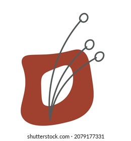 Dejar y abstraer formas. Ilustraciones vectoriales contemporáneas en fondos de color. Línea, concepto minimalista elegante. Perfecto para medios sociales, tarjetas, postales.