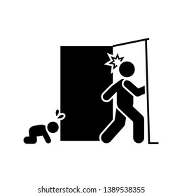 Leave, angry, father, baby icon. Element of parent icon. Premium quality graphic design icon. Signs and symbols collection icon for websites, web design