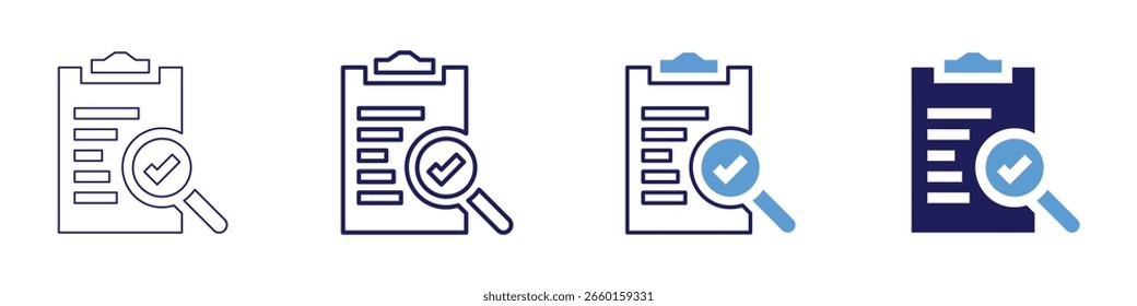 Leave approval icon in 4 different styles. Thin Line, Line, Bold Line, Duotone. Duotone style. Editable stroke.