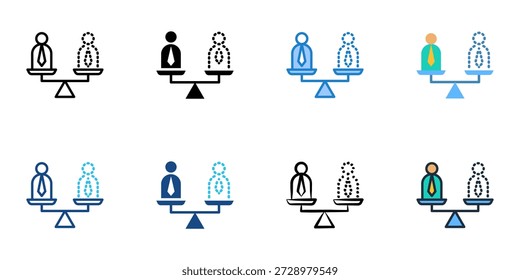 Deje los íconos de equilibrio establecidos en la colección de estilos múltiples. Trazo editable 
