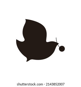 Leave, bird, nut, black silhouette vector symbol design