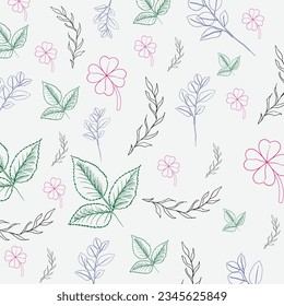 leave Bunch Smealess Pattern With Colorful BAckground And Textutres