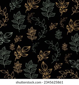leave Bunch Smealess Pattern With Colorful BAckground And Textutres