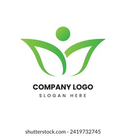 Leave care people vector logo design