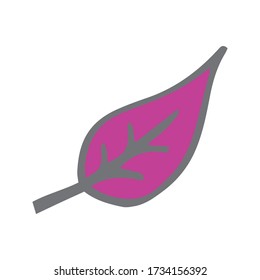 Leave in cartoon style. A cute background. Seasonal banner. September fall. October party. November sale. Decorative border. Halloween. Maple branch. Vector illustration. Pink leave