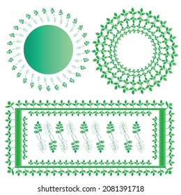 leave circle and different frame 