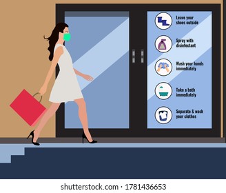 Leave Corona virus outside when enter home infographics