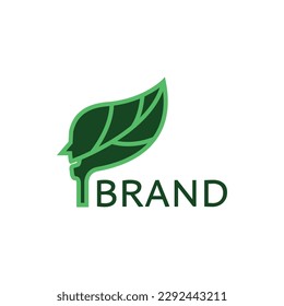 Leave head logo. Simple, character, unique.	