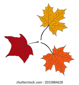 Leave icon. Illustration of autumn or dry season, with signs of fallen leaves. Isolated on a blank background which can be edited and changed colors.