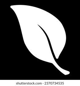 leave icon isolated on black background , simple illustration, line art