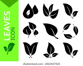 leave icon set simple illustration vector art