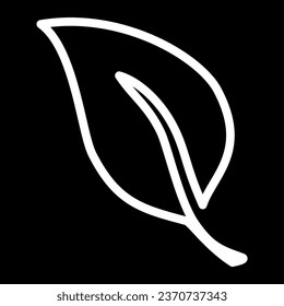 leave icon simple illustration, lsimple line art, black background