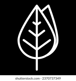 leave icon simple illustration, lsimple line art, black background