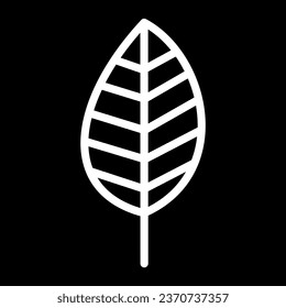 leave icon simple illustration, lsimple line art, black background