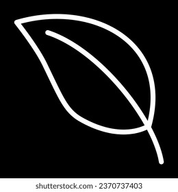 leave icon simple illustration, lsimple line art, black background