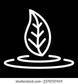 leave icon simple illustration, lsimple line art, black background