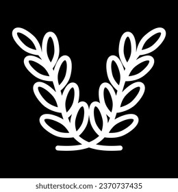 leave icon simple illustration, lsimple line art, black background