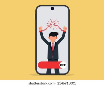 Leave internet technology. stop using smartphone and digital devices for digital detox, Digital detox, Telephone, Technology, Internet