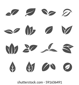 Leave Leaf Icon Set Vector
