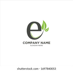 letra de salida e en el vector de diseño del logotipo de círculo