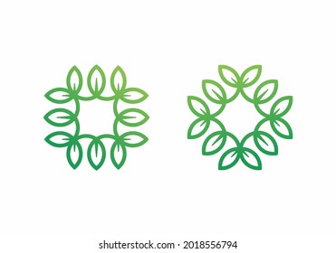 Leave logo ornament, logo template for nature branding