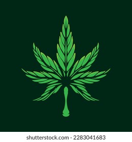 Urlaub von Marijuana auf grünem Hintergrund