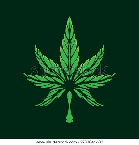 Leave Of Marijuana on Green Background