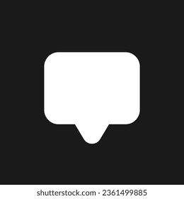 Leave note dark mode glyph ui icon. Social media notification. New message. User interface design. White silhouette symbol on black space. Solid pictogram for web, mobile. Vector isolated illustration