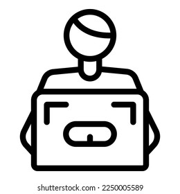 Leave online work icon outline vector. People travel. Downshifting job