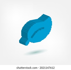 leave pixel symbol sign vector logo isolated 3d