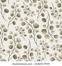 leave seamless pattern with green pastel color for background